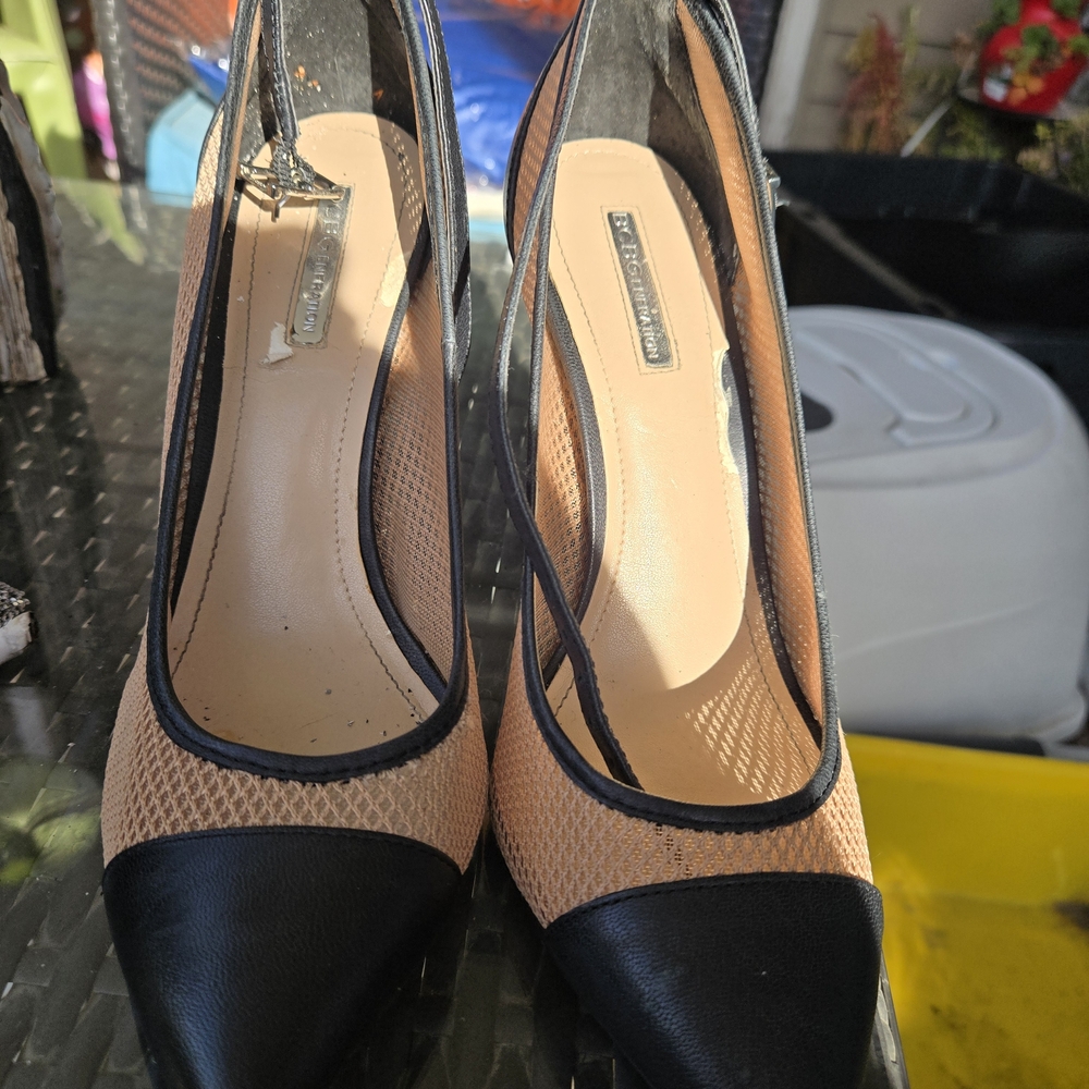BCBGeneration Black and Tan Heels
